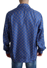 Blue Beach Chair Umbrella Print Silk Shirt Dolce & Gabbana
