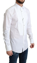 White Bib Cotton Poplin Men Formal Shirt Dolce & Gabbana