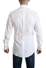 White Bib Cotton Poplin Men Formal Shirt Dolce & Gabbana