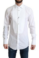 White Bib Cotton Poplin Men Formal Shirt Dolce & Gabbana