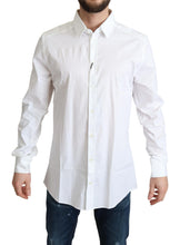 White Cotton Stretch Men Dress Formal Shirt Dolce & Gabbana