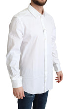 White Cotton Stretch Men Dress Formal Shirt Dolce & Gabbana