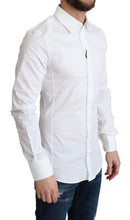White Cotton Stretch Men Formal SICILIA Shirt Dolce & Gabbana