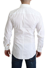 White Cotton Stretch Men Formal SICILIA Shirt Dolce & Gabbana