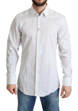 White Stripes Cotton Formal Dress Shirt Dolce & Gabbana