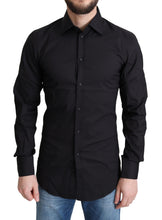 Black Cotton Blend Formal Dress Shirt Dolce & Gabbana