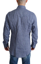 Blue Stripes Men Casual Button Down Shirt Dolce & Gabbana
