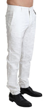 White Brocade Jaquard Dress Trouser Pants Dolce & Gabbana