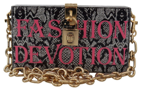 Gray Fashion Devotion Clutch Plexi SICILY BOX Purse Dolce & Gabbana