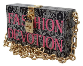 Gray Fashion Devotion Clutch Plexi SICILY BOX Purse Dolce & Gabbana