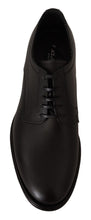 Black Leather Lace Up Mens Formal Derby Shoes Dolce & Gabbana