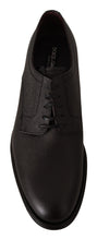 Black Leather Lace Up Mens Formal Derby Shoes Dolce & Gabbana