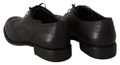Black Leather Oxford Wingtip Formal Dress Shoes Dolce & Gabbana