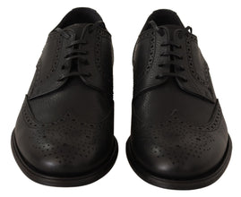 Black Leather Oxford Wingtip Formal Dress Shoes Dolce & Gabbana