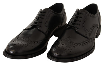 Black Leather Oxford Wingtip Formal Shoes Dolce & Gabbana