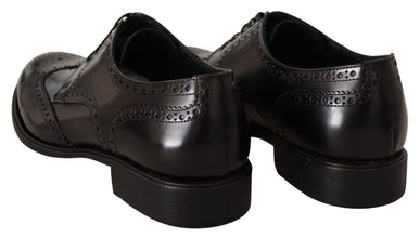 Black Leather Oxford Wingtip Formal Shoes Dolce & Gabbana