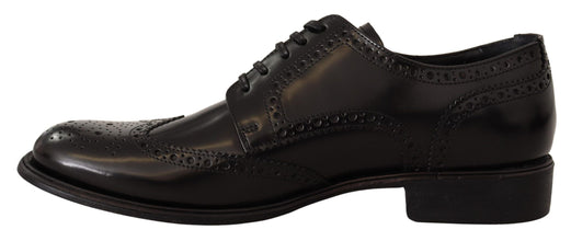 Black Leather Oxford Wingtip Formal Shoes Dolce & Gabbana