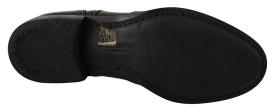 Black Leather Oxford Wingtip Formal Shoes Dolce & Gabbana
