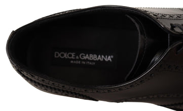 Black Leather Oxford Wingtip Formal Shoes Dolce & Gabbana