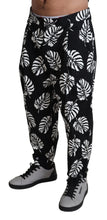 Black Leaf Cotton Stretch Trouser Pants Pants Dolce & Gabbana