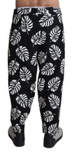 Black Leaf Cotton Stretch Trouser Pants Pants Dolce & Gabbana