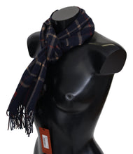 Black Checkered Unisex Neck Wrap Fringes Scarf Missoni