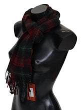 Black Red Check Wool Unisex Neck Wrap Fringes Scarf Missoni