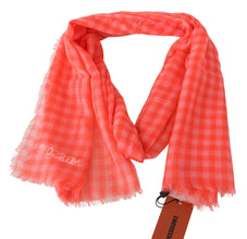 Orange Check Cashmere Unisex Wrap Fringes Scarf Missoni