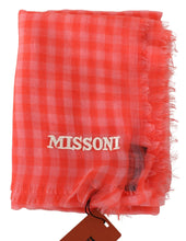 Orange Check Cashmere Unisex Wrap Fringes Scarf Missoni
