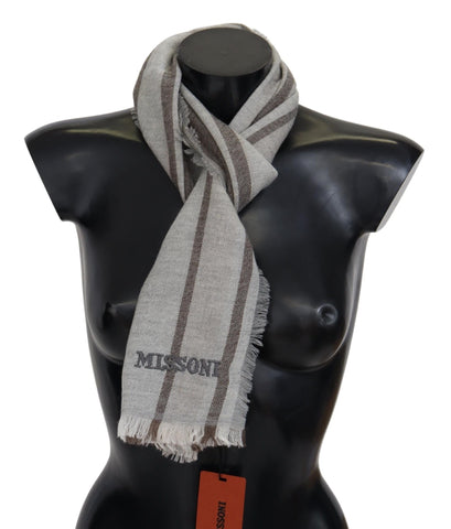 Multicolor Striped Wool Unisex Neck Wrap Scarf Missoni