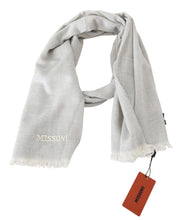Gray Wool Knit Unisex Neck Wrap Scarf Missoni