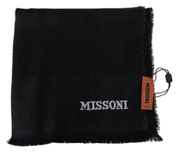 Black 100% Wool Unisex Neck Wrap Scarf Missoni