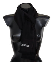 Black 100% Wool Unisex Neck Wrap Scarf Missoni
