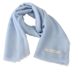 Light Blue Cashmere Unisex Neck Wrap Scarf Missoni