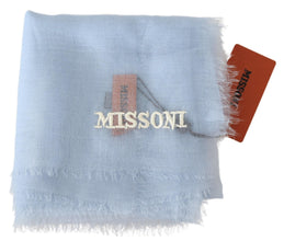 Light Blue Cashmere Unisex Neck Wrap Scarf Missoni