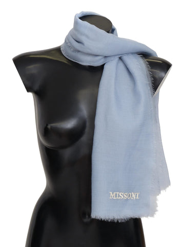 Light Blue Cashmere Unisex Neck Wrap Scarf Missoni