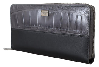 Black Zip Around Continental Clutch Leather Wallet Dolce & Gabbana