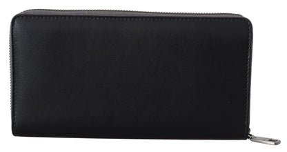 Black Zip Around Continental Clutch Leather Wallet Dolce & Gabbana