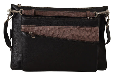 Black Exotic Leather Shoulder Sling Alta Sartoria Bag Dolce & Gabbana