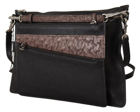 Black Exotic Leather Shoulder Sling Alta Sartoria Bag Dolce & Gabbana