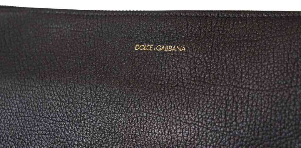 Black Exotic Leather Shoulder Sling Alta Sartoria Bag Dolce & Gabbana