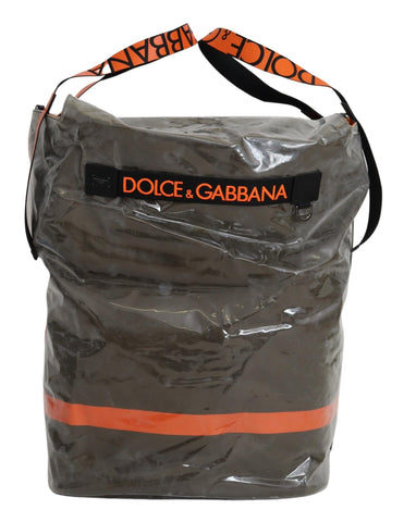 Cotton Men Large Fabric Green Shopping Tote Bag Dolce & Gabbana