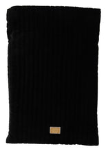 Black Velvet Quilt Drawstring Logo Plaque Pouch Bag Dolce & Gabbana