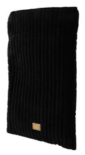 Black Velvet Quilt Drawstring Logo Plaque Pouch Bag Dolce & Gabbana