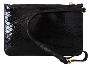 Black Leather Coin Purse Wristlet Mirror Agnese Wallet Dolce & Gabbana