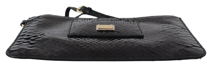 Black Leather Coin Purse Wristlet Mirror Agnese Wallet Dolce & Gabbana