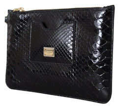 Black Leather Coin Purse Wristlet Mirror Agnese Wallet Dolce & Gabbana
