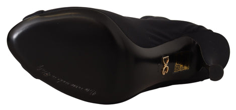 Black Stretch Short Ankle Boots Shoes Dolce & Gabbana