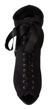 Black Stretch Short Ankle Boots Shoes Dolce & Gabbana