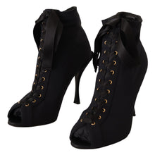 Black Stretch Short Ankle Boots Shoes Dolce & Gabbana